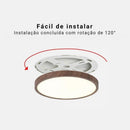 plafon ultra slim led, plafon madeira escura teto, luminaria teto minimalista moderna, plafon 30cm 40cm 50cm, plafon led circular madeira, luminaria teto rente ao teto, plafon fechado anti insetos, plafon slim moderno quarto sala, iluminação clean teto, plafon LEDZ madeira wall nut