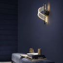 Luminária Arandela de Parede Espiral Acrílico LEDZ – Dourado/Preto