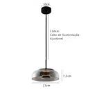pendente italiano moderno, lustre pendente vidro fumê, pendente âmbar luxo, pendente transparente moderno, lustre design italiano, pendente meia lua vidro, pendente moderno sofisticado, iluminação gourmet moderna, pendente luxo contemporâneo, lustre pendente cozinha moderna, pendente minimalista vidro, pendente LEDZ mezza luna