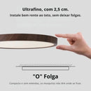 plafon ultra slim led, plafon madeira escura teto, luminaria teto minimalista moderna, plafon 30cm 40cm 50cm, plafon led circular madeira, luminaria teto rente ao teto, plafon fechado anti insetos, plafon slim moderno quarto sala, iluminação clean teto, plafon LEDZ madeira wall nut