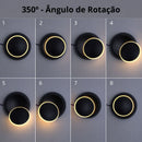 arandela moderna minimalista, arandela rotacionavel led, luminaria parede circular moderna, arandela luz indireta parede, arandela preta branca moderna, luminaria parede minimalista quarto sala, arandela decorativa moderna pequena, iluminação indireta parede design moderno, arandela LEDZ orbit, arandela compacta moderna elegante