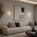 arandela moderna minimalista, arandela rotacionavel led, luminaria parede circular moderna, arandela luz indireta parede, arandela preta branca moderna, luminaria parede minimalista quarto sala, arandela decorativa moderna pequena, iluminação indireta parede design moderno, arandela LEDZ orbit, arandela compacta moderna elegante