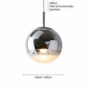 lustre pendente luxo, pendente minimalista moderno, lustre dourado espelhado, pendente rose gold, pendente prata cromado, luminária globo moderna, pendente sofisticado teto, lustre moderno LEDZ, iluminação premium decoração, pendente para mesa jantar luxo, lustre minimalista elegante, luminária teto moderna, pendente decorativo moderno, lustre globo metálico, iluminação sofisticada moderna