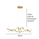 Lustre Pendente Moderno  Minimalista Miraggio LEDZ - Com Controle Remoto - 100cm