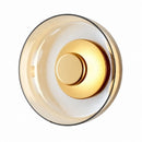 arandela italiana moderna, arandela vidro fumê, arandela âmbar luxo, arandela transparente moderna, arandela design italiano, arandela moderna sofisticada, arandela parede luxo, arandela minimalista contemporânea, iluminação indireta sofisticada, arandela moderna LEDZ, arandela quarto moderno, arandela cabeceira luxo, arandela decorativa premium