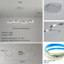 lustre pendente moderno, pendente orgânico, lustre orgânico moderno, pendente linear moderno, lustre linear para mesa de jantar, pendente para mesa de jantar, lustre minimalista, pendente minimalista, lustre dourado moderno, lustre preto moderno, lustre prata cromado, pendente dourado premium, lustre para sala de jantar moderna, iluminação para mesa de jantar, pendente para bancada gourmet, lustre LED moderno, lustre contemporâneo, pendente decorativo moderno, lustre de anéis LED, pendente com anéis ilumina