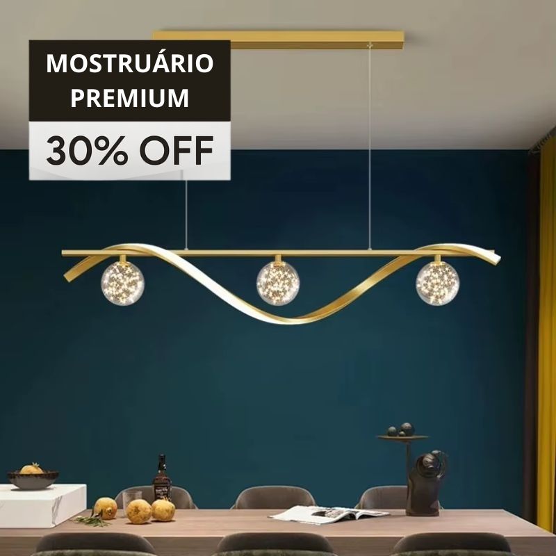 Últimas Unidades – 30% OFF | Lustre Pendente de Luxo Horizon Ledz