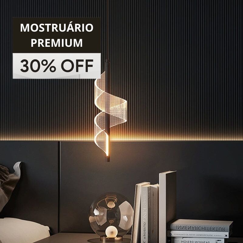 Últimas Unidades – 30% OFF | Lustre Pendente Espiral Acrílico