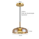 pendente italiano moderno, lustre pendente vidro fumê, pendente âmbar luxo, pendente transparente moderno, lustre design italiano, pendente meia lua vidro, pendente moderno sofisticado, iluminação gourmet moderna, pendente luxo contemporâneo, lustre pendente cozinha moderna, pendente minimalista vidro, pendente LEDZ mezza luna